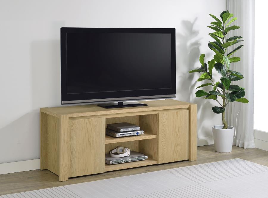 Laurelton - 60" 2 - Door TV Stand Media Console - Light Oak TV Stands by Coaster Fine Furniture - Walls Furniture & Mattress