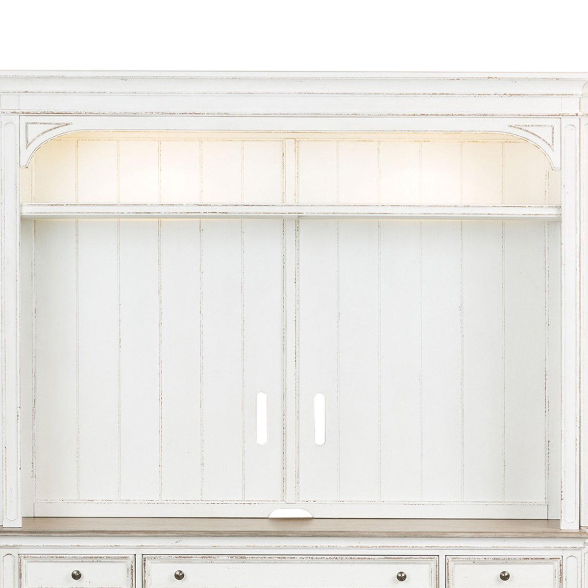 Magnolia Manor - Entertainment Hutch - White Hutches by Liberty Furniture - Walls Furniture & Mattress