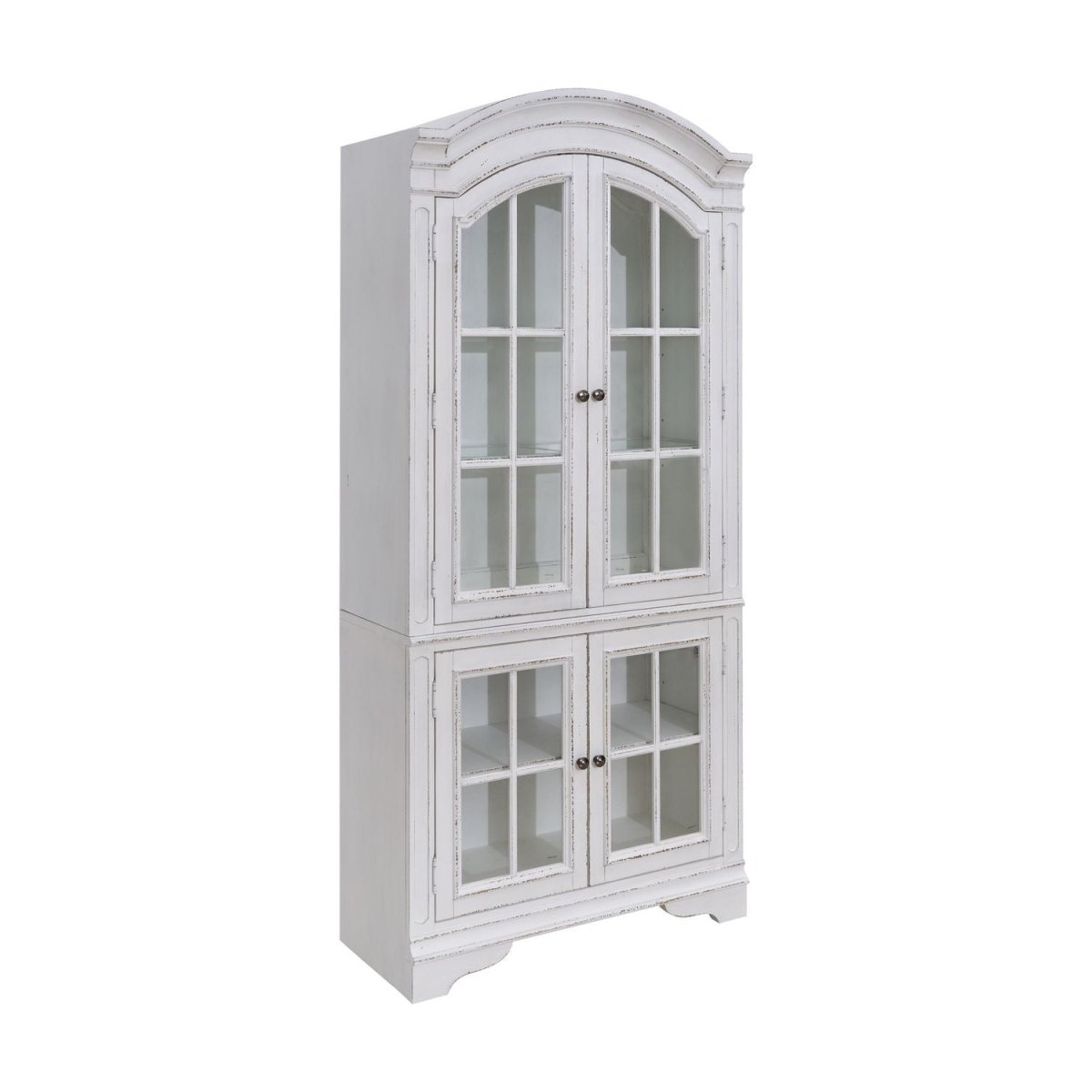 Magnolia Manor - Display Cabinet - Antique White / Weathered Bark Display Cabinets by Liberty Furniture - Walls Furniture & Mattress