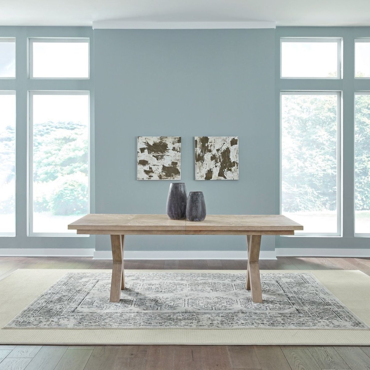 Brentwood - Double Pedestal Table - Brown Dining Tables by Liberty Furniture - Walls Furniture & Mattress