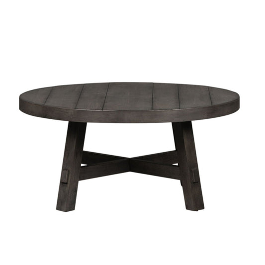 Modern Farmhouse - Splay Leg Round Cocktail Table Cocktail Tables by Liberty Furniture - Walls Furniture & Mattress