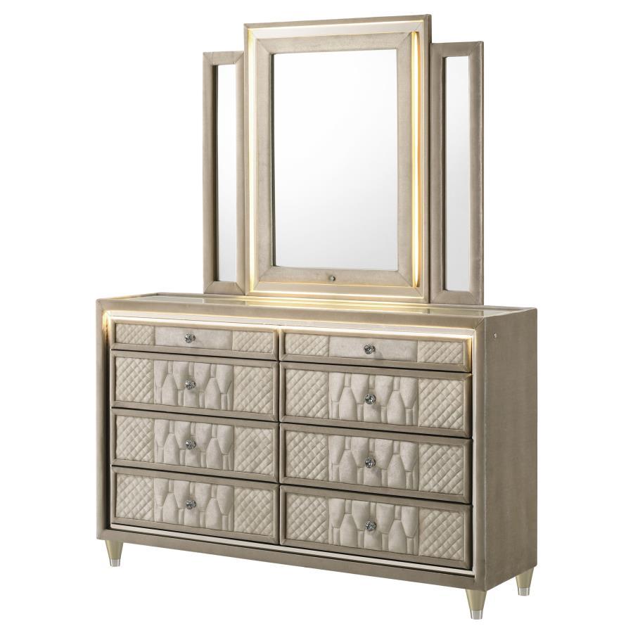 Lorient - 8 - Drawer LED Bedroom Dresser Cabinet Dressers by Coaster Fine Furniture - Walls Furniture & Mattress