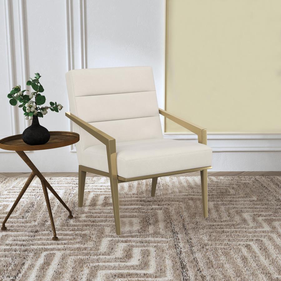 Kirra - Upholstered Metal Arm Accent Chair Arm Chairs by Coaster Fine Furniture - Walls Furniture & Mattress