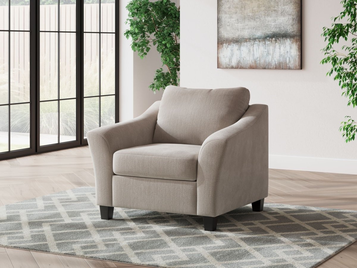 Willarae - Taupe - 2 Pc. - Chair And A Half, Ottoman Chair & Ottoman by Benchcraft® - Walls Furniture & Mattress