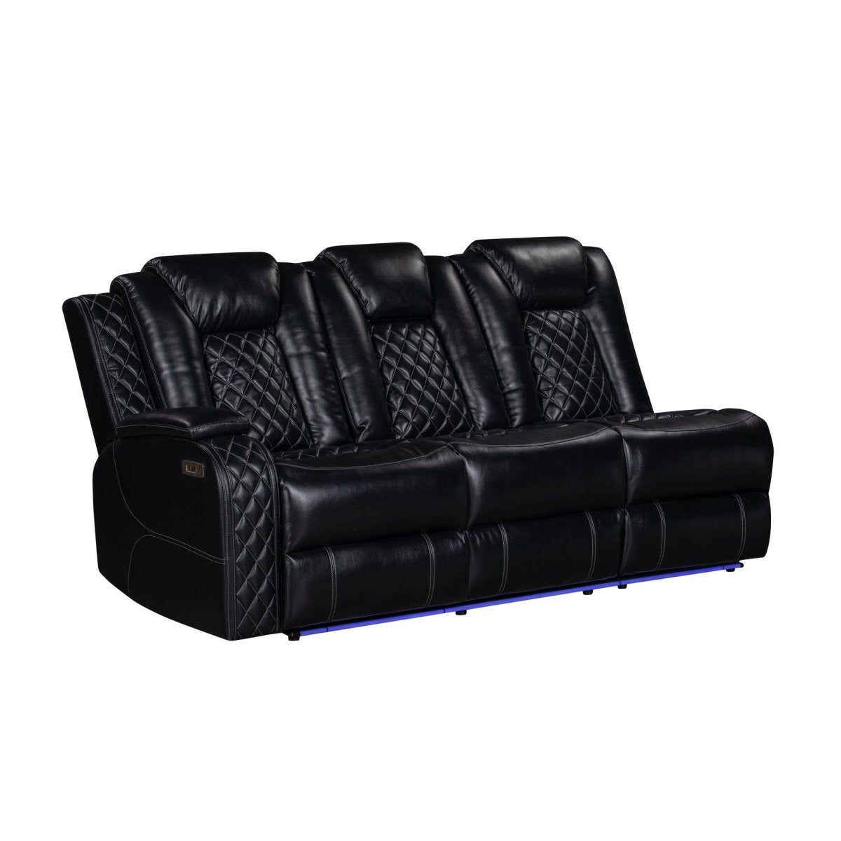 Orion II - Laf Sofa With Power Headrest & Footrest - Black Reclining Sofas by New Classic - Walls Furniture & Mattress