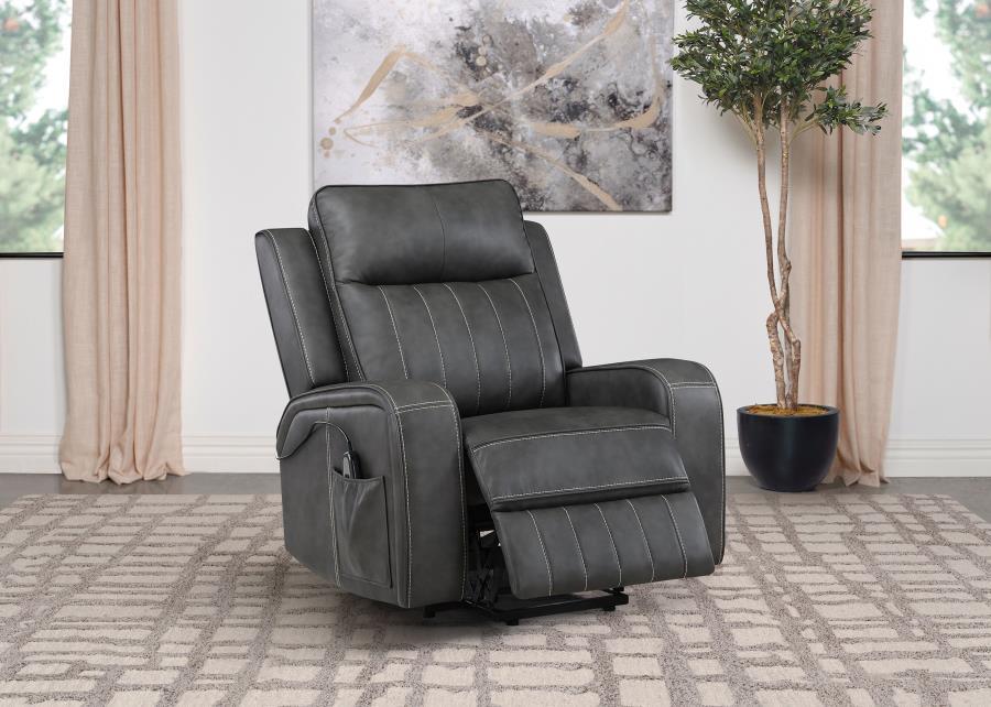 Raelynn - Upholstered Track Arm Recliner Reclining Chairs by Coaster Fine Furniture - Walls Furniture & Mattress