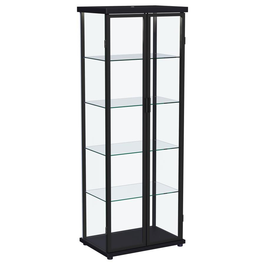 Aero - 5 - Shelf Display Curio Cabinet With Led Lighting Curio Cabinets by Coaster Fine Furniture - Walls Furniture & Mattress