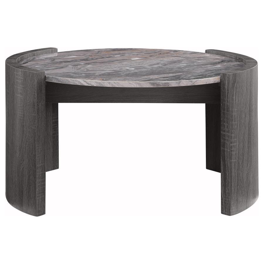 Gladstone - Round Faux Marble Top Table End Tables by Coaster Fine Furniture - Walls Furniture & Mattress
