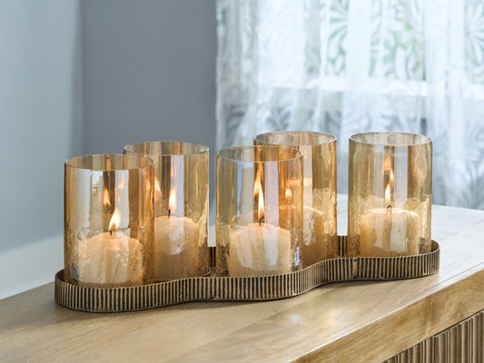 Evereton - Antique Gold Finish - Candle Holder Candles & Holders by Signature Design by Ashley® - Walls Furniture & Mattress