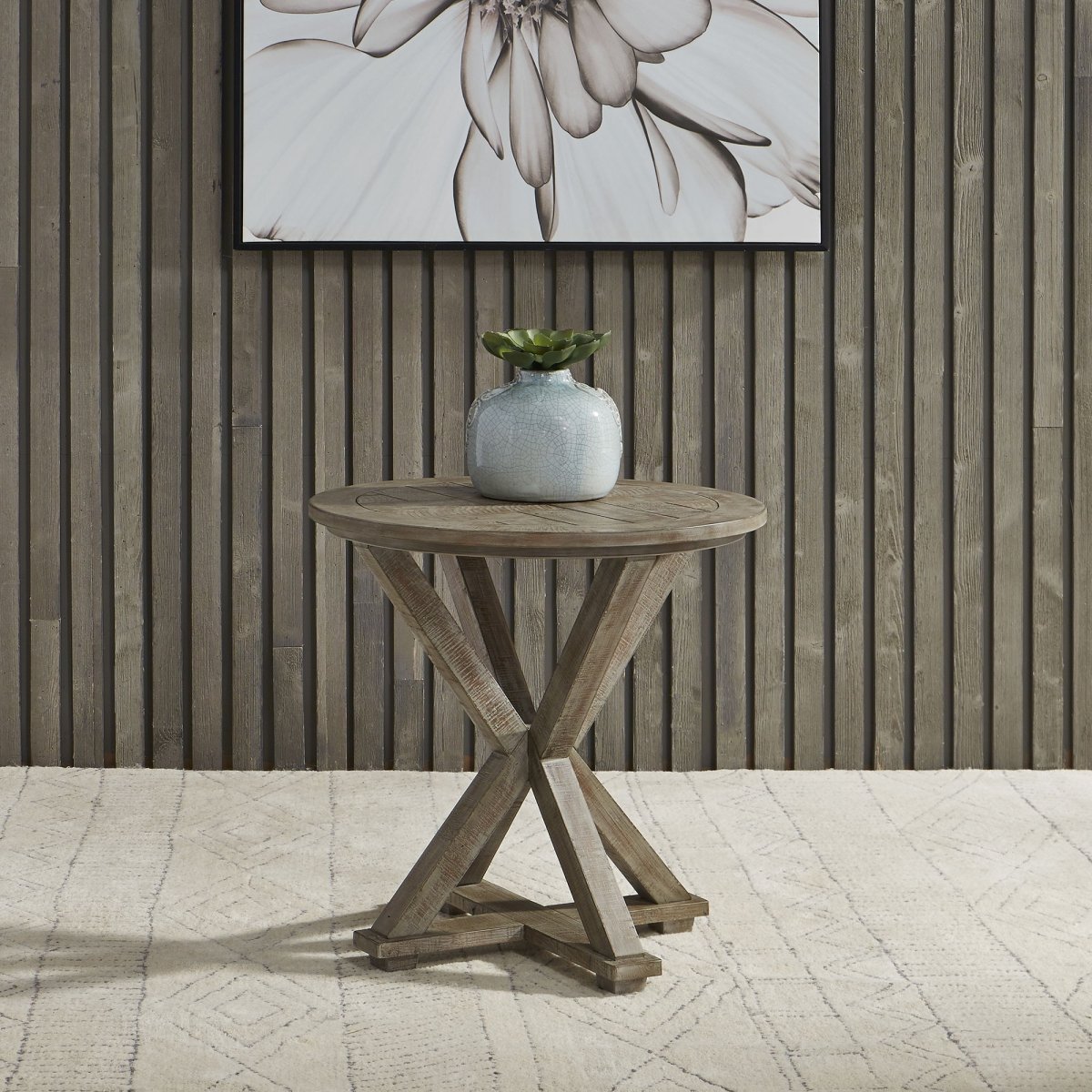 Parkland Falls - Round End Table - Light Brown End Tables by Liberty Furniture - Walls Furniture & Mattress