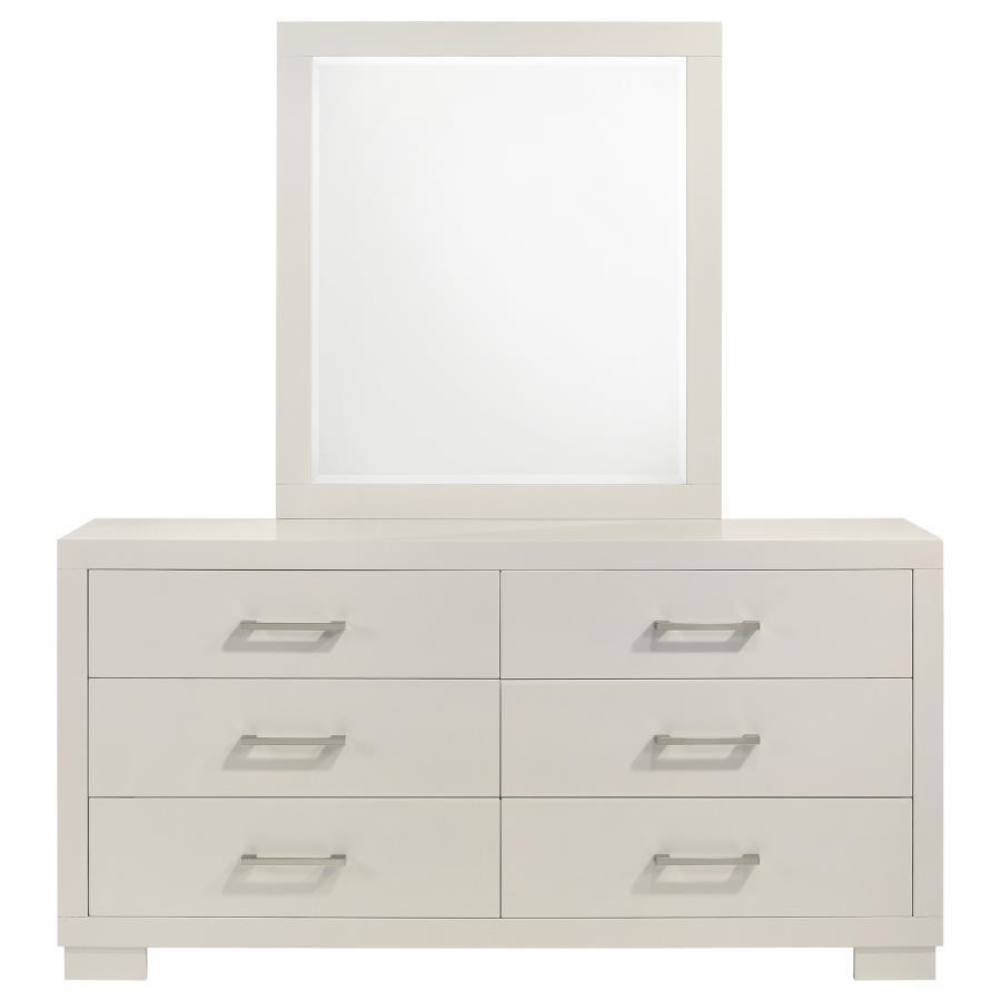 Jessica - 6 - Drawer Dresser With Mirror Dresser & Mirror by CoasterEssence - Walls Furniture & Mattress