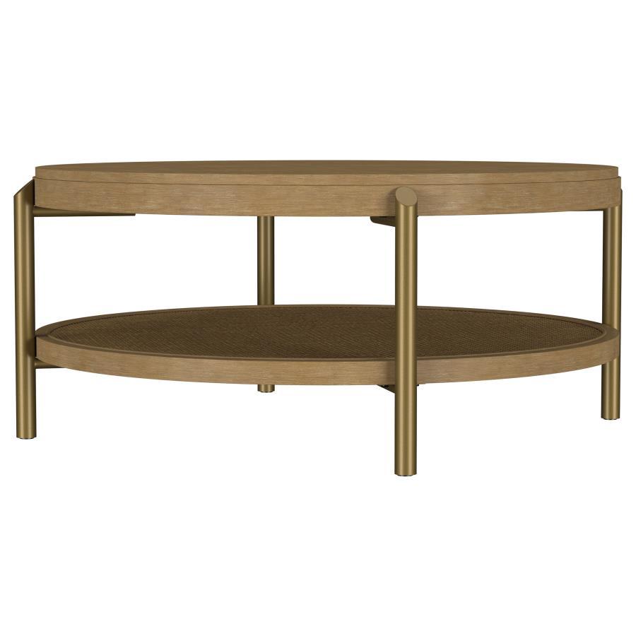 Arini - Round Coffee Table With Storage Shelf Coffee Tables by Coaster Fine Furniture - Walls Furniture & Mattress