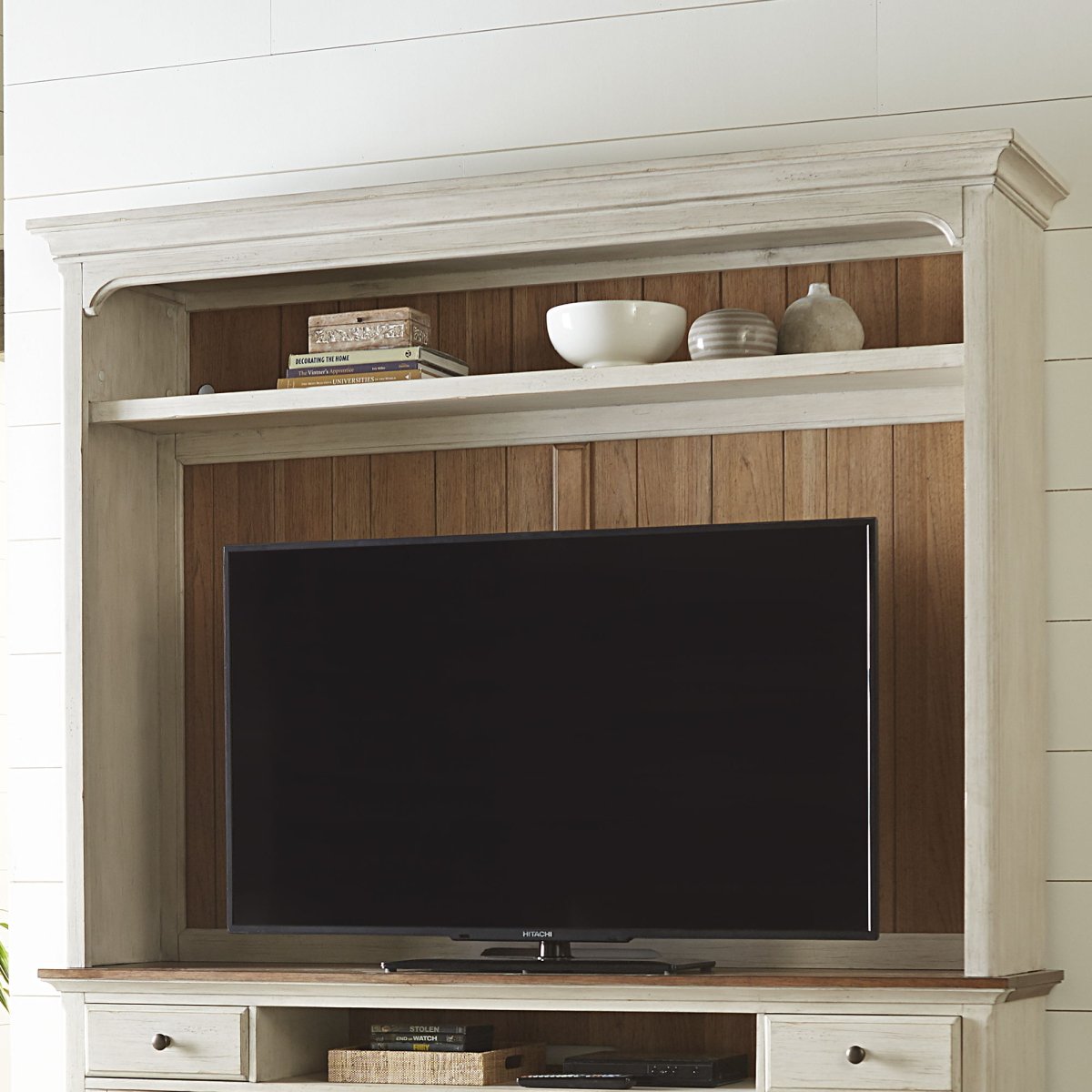 Farmhouse Reimagined - Entertainment Hutch - White Hutches by Liberty Furniture - Walls Furniture & Mattress
