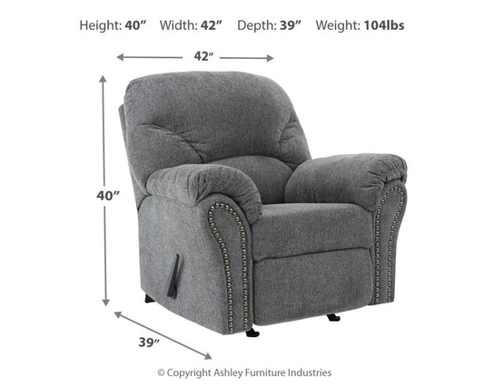Allmaxx - Rocker Recliner - Pewter Rocker Chairs by Benchcraft® - Walls Furniture & Mattress