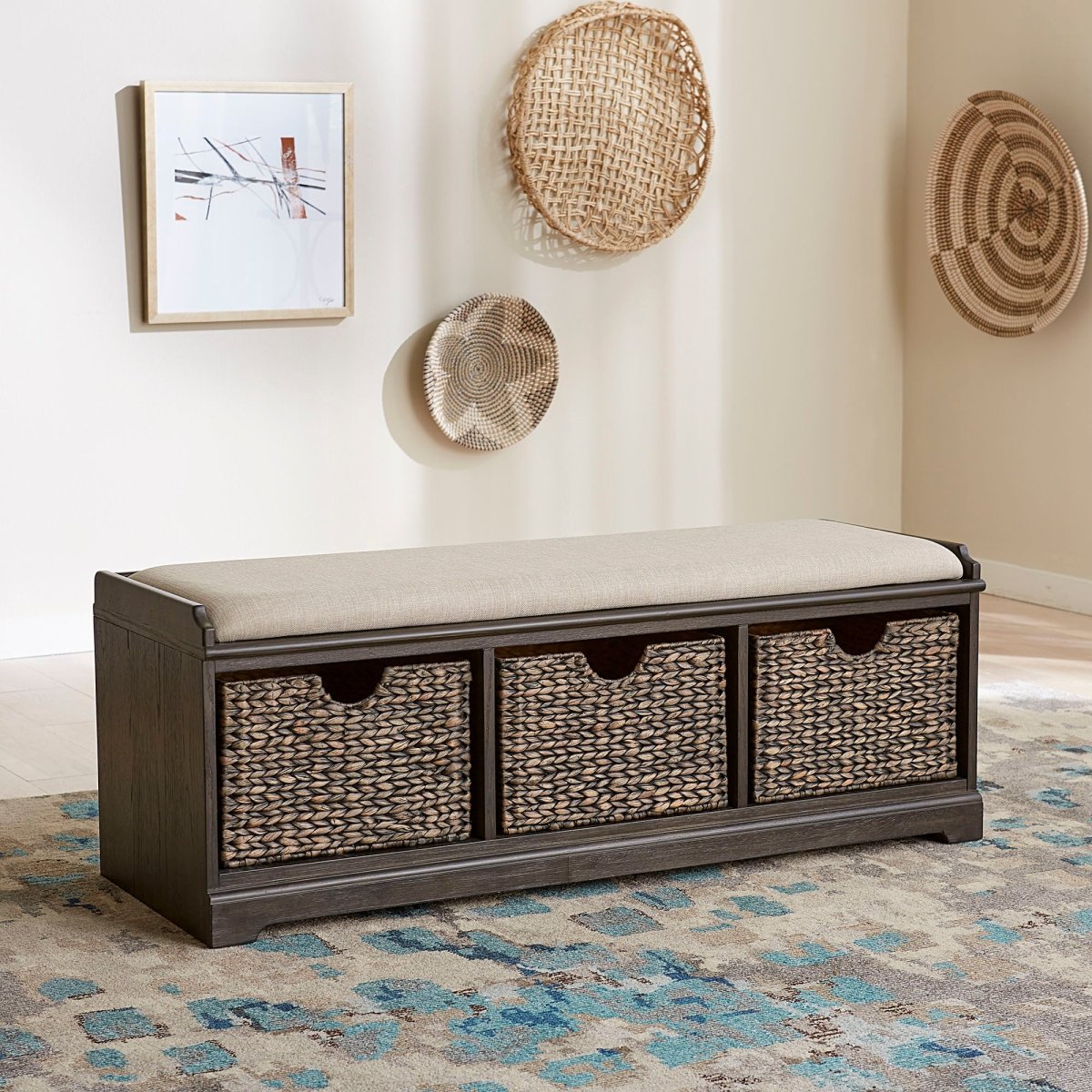 Mill Creek - Wall Bench - Dark Brown Storage Benches by Liberty Furniture - Walls Furniture & Mattress