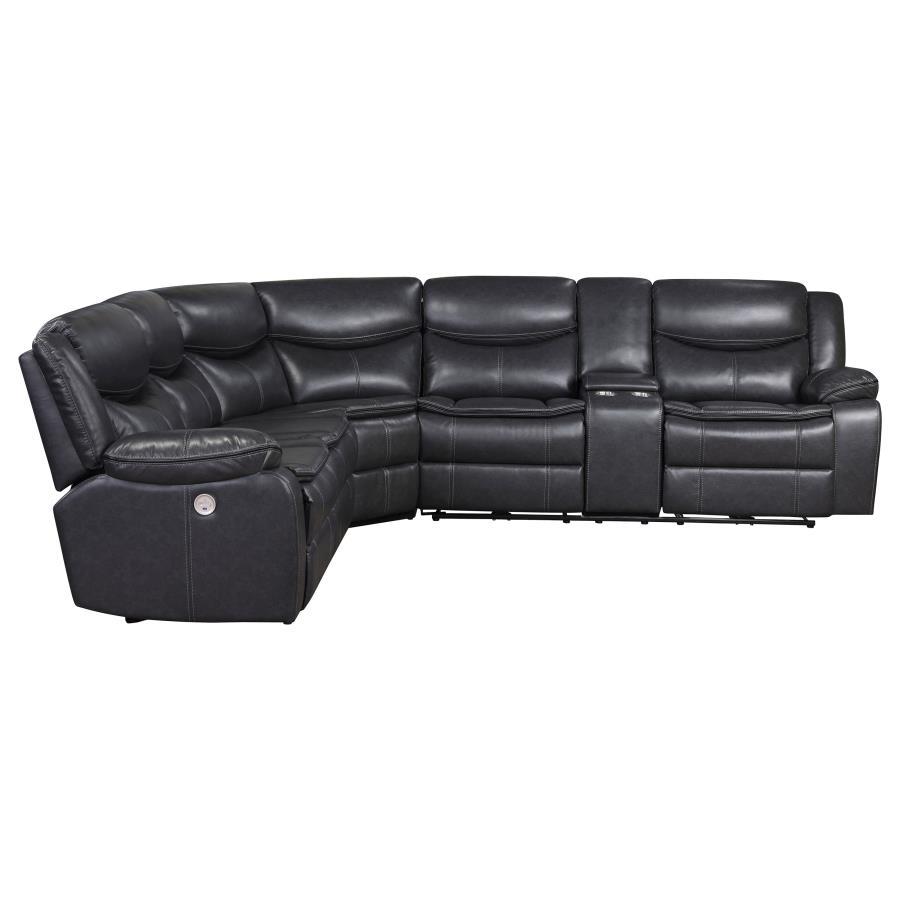 Sycamore - Upholstered Power Reclining Sectional Sofa Reclining Sectionals by Coaster Fine Furniture - Walls Furniture & Mattress
