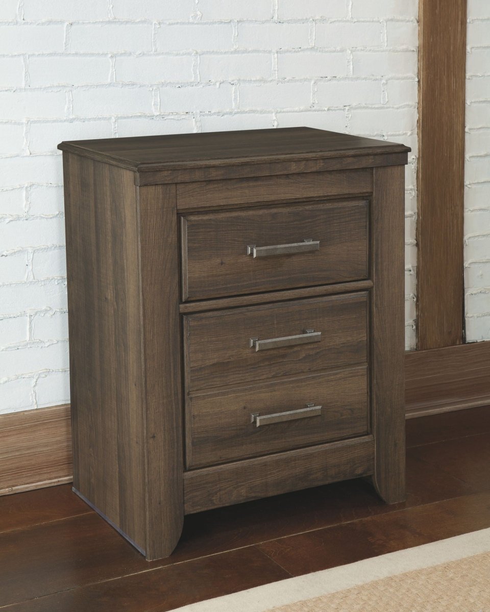 Juararo - Two Drawer Night Stand - Dark Brown Accent Nightstands by Signature Design by Ashley® - Walls Furniture & Mattress