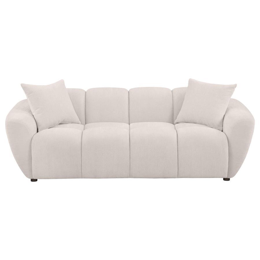 Destino - Chenille Upholstered Splayed Arm Sofa - Greige Stationary Sofas by Coaster Fine Furniture - Walls Furniture & Mattress