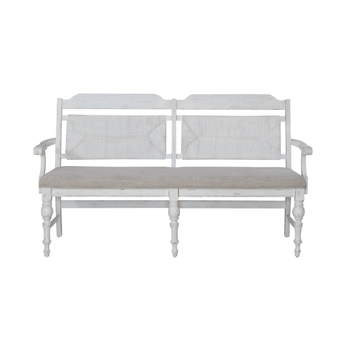 River Place - Panel Back Bench (RTA) - White Dining Benches by Liberty Furniture - Walls Furniture & Mattress