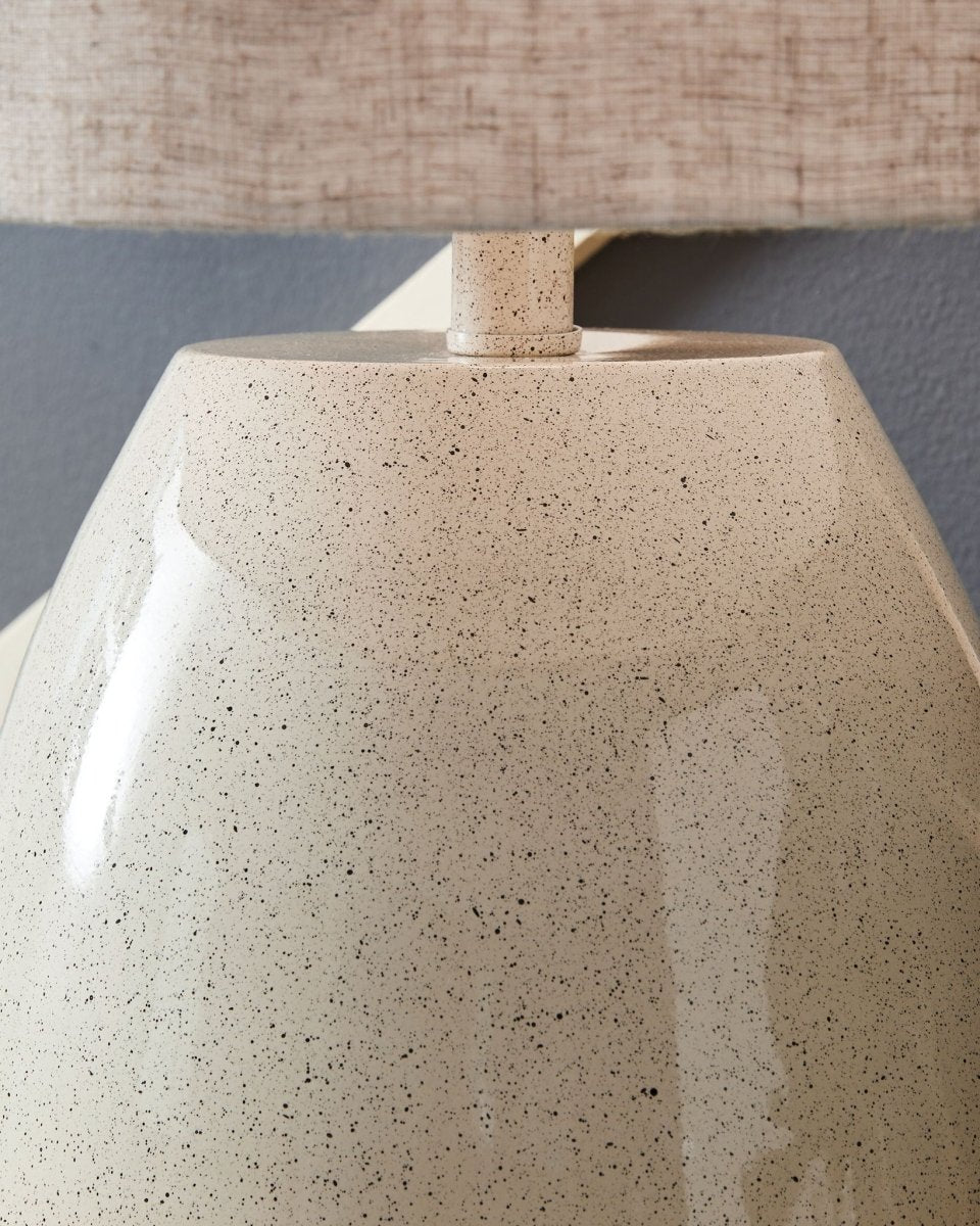 Linas - Cream / Beige - Metal Table Lamp Table Lamps by Signature Design by Ashley® - Walls Furniture & Mattress
