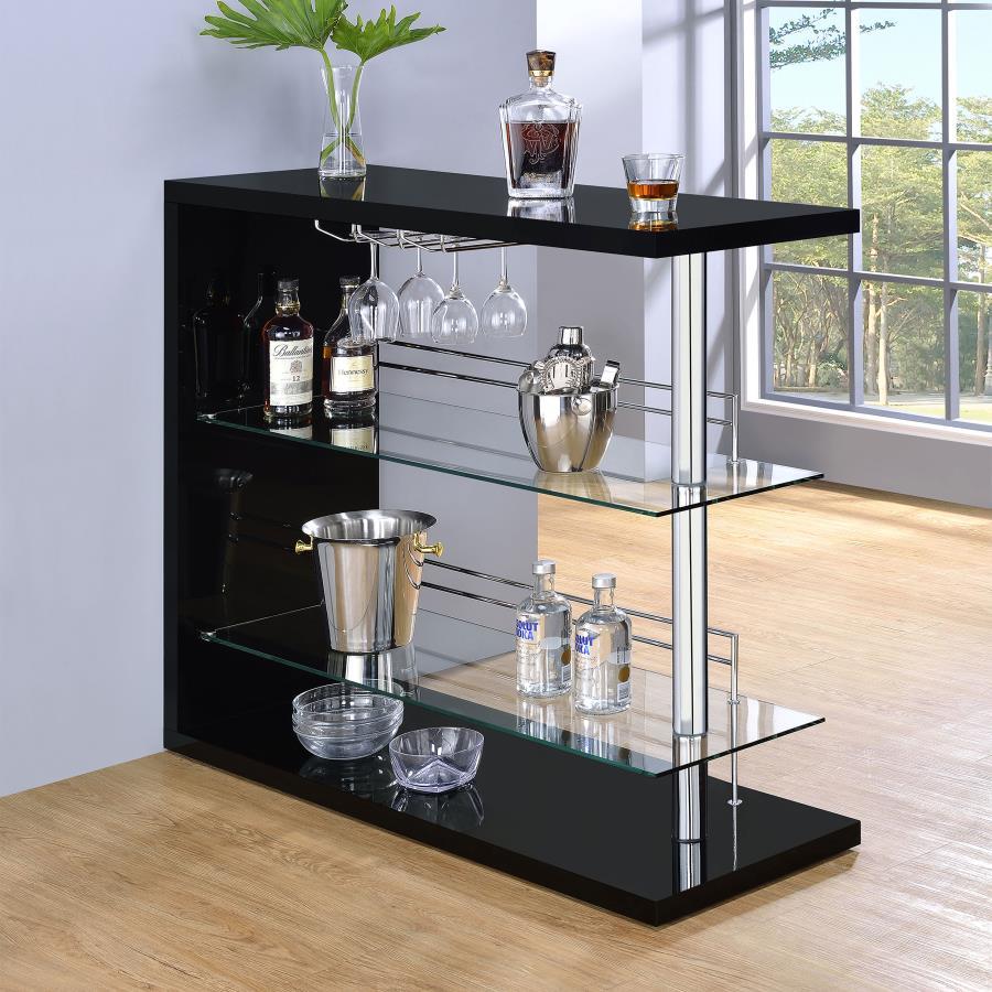 Prescott - Rectangular 2 - Shelf Bar Unit Home Bars by CoasterEssence - Walls Furniture & Mattress