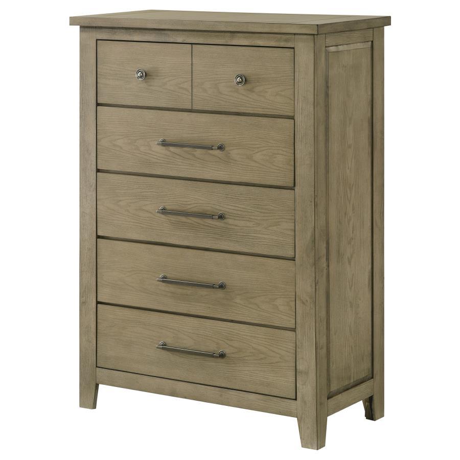 Hazlewood - 5 - Drawer Bedroom Chest Of Drawers - Vineyard Oak Accent Chests by Coaster Fine Furniture - Walls Furniture & Mattress