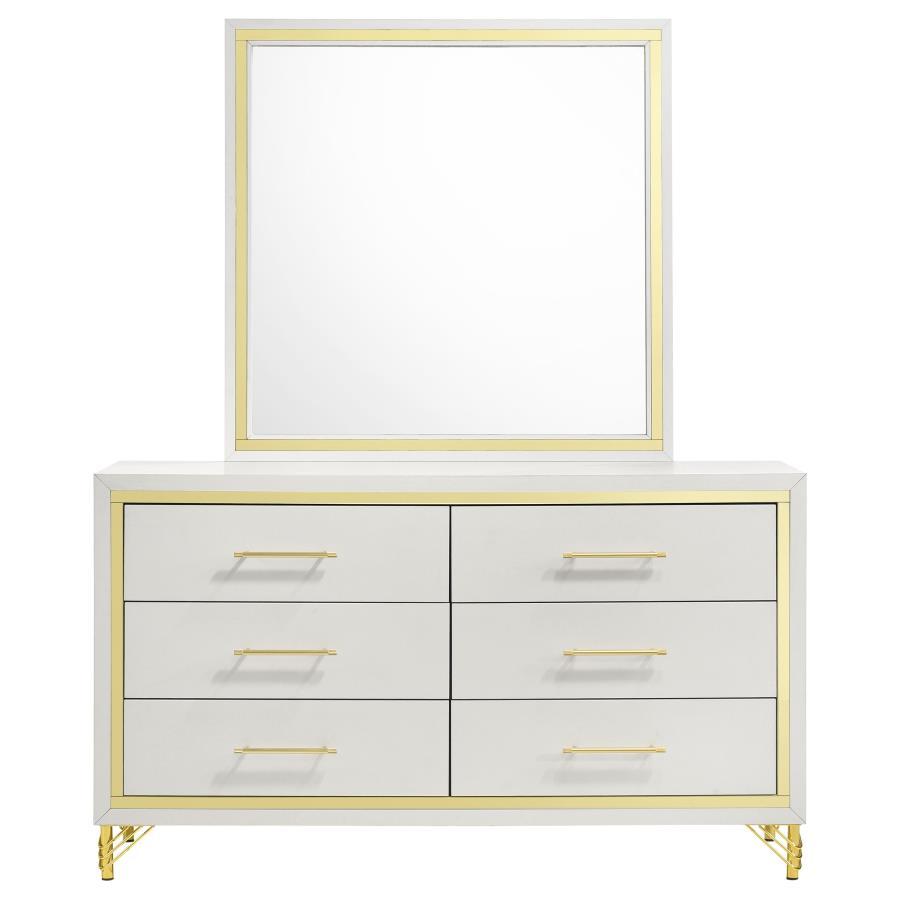 Lucia - 6 - Drawer Dresser Dressers by Coaster Fine Furniture - Walls Furniture & Mattress
