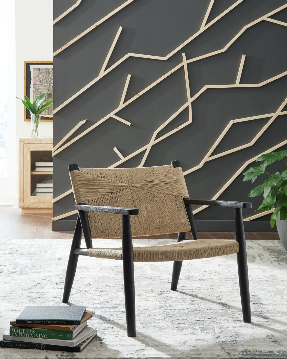 Halfmore - Accent Chair - Black / Natural Accent Chairs by Signature Design by Ashley® - Walls Furniture & Mattress