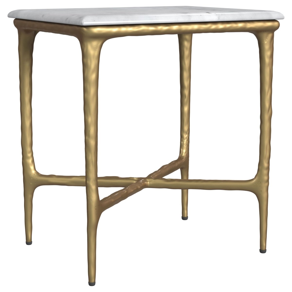 Baldwin - Rectangular Marble Top Side Table - White And Gold Side Tables by Coaster Fine Furniture - Walls Furniture & Mattress