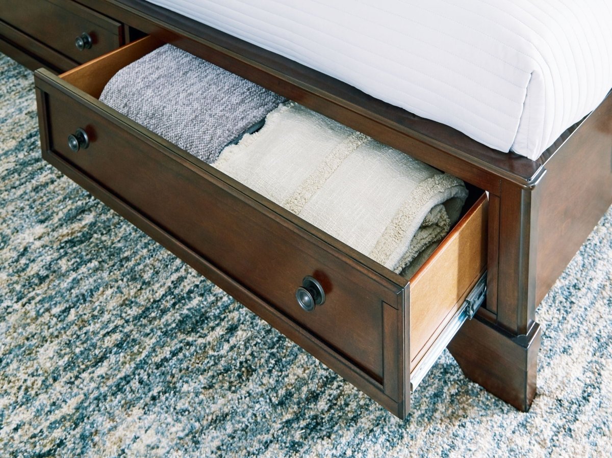 Trellington - Queen Sleigh Storage Bed - Brown Storage Beds by Signature Design by Ashley® - Walls Furniture & Mattress