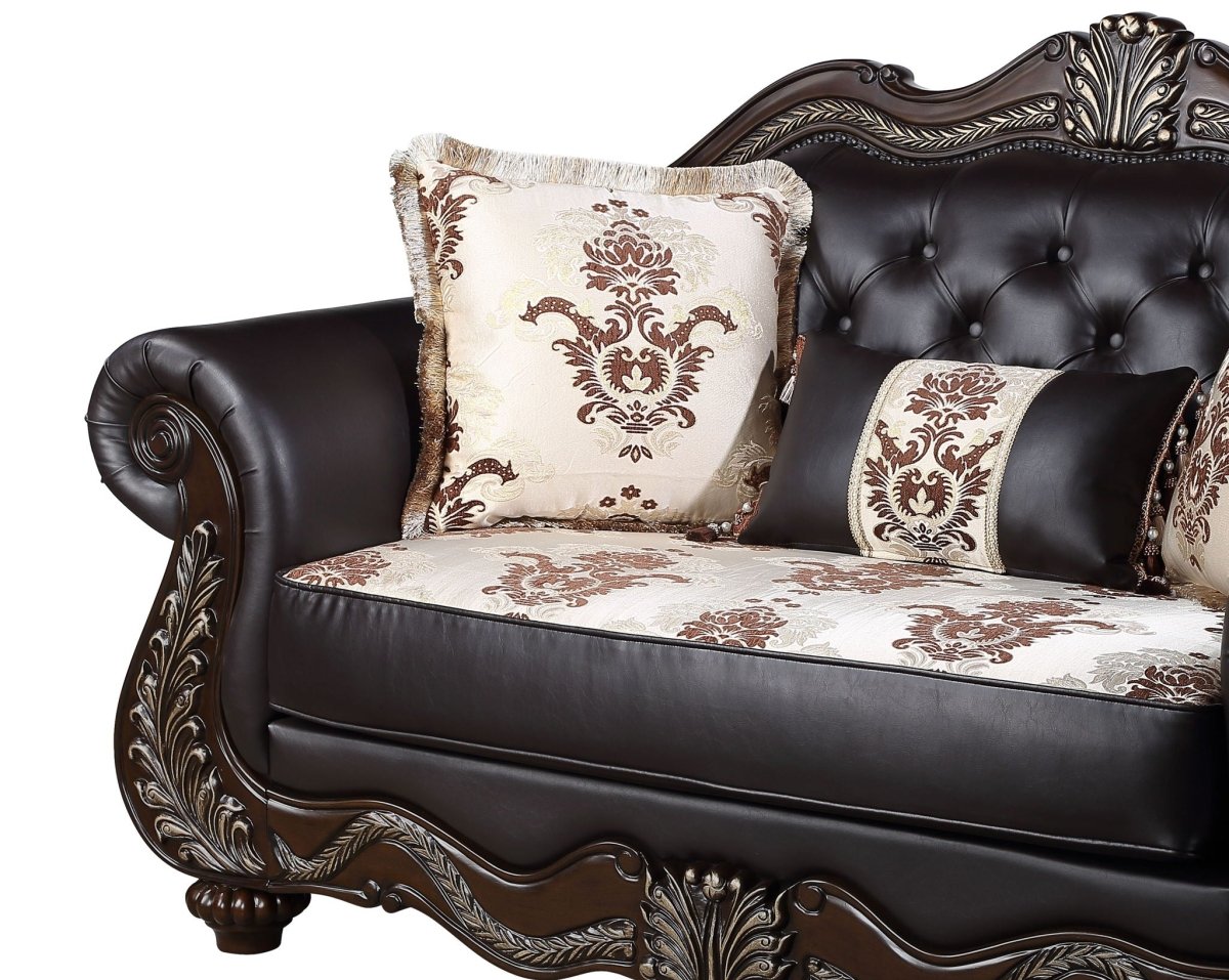 Maximus - Loveseat - Dark Brown Stationary Loveseats by New Classic - Walls Furniture & Mattress
