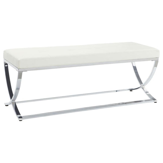 Walton - Leatherette Upholstered Tufted Accent Bench Upholstered Benches by CoasterEssence - Walls Furniture & Mattress
