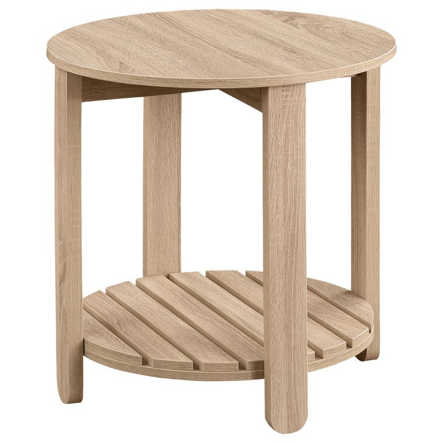 Fowler - 1 Shelf Round Engineered Wood Table End Tables by Coaster Fine Furniture - Walls Furniture & Mattress