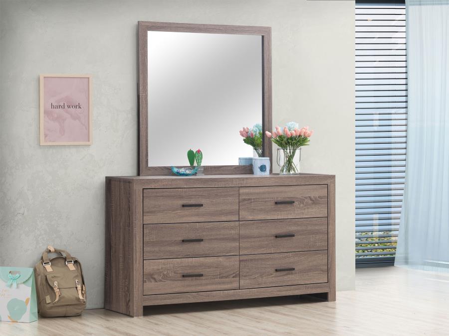 Brantford - 6 - Drawer Dresser With Mirror Dresser & Mirror by CoasterEveryday - Walls Furniture & Mattress