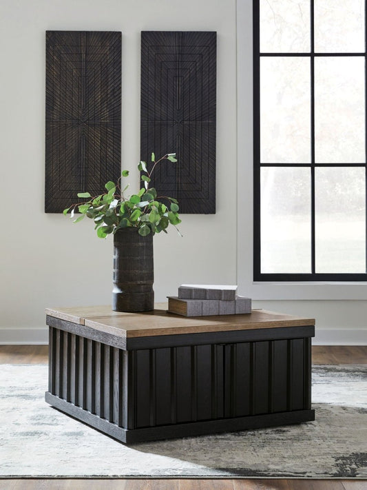 Rylandyn - Lift Top Cocktail Table - Black / Light Brown Cocktail Tables by Signature Design by Ashley® - Walls Furniture & Mattress