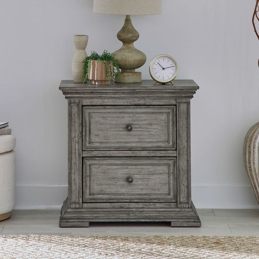 Big Valley - 2 Drawer Night Stand w/ Charging Station Nightstands w/ Charging Stations by Liberty Furniture - Walls Furniture & Mattress