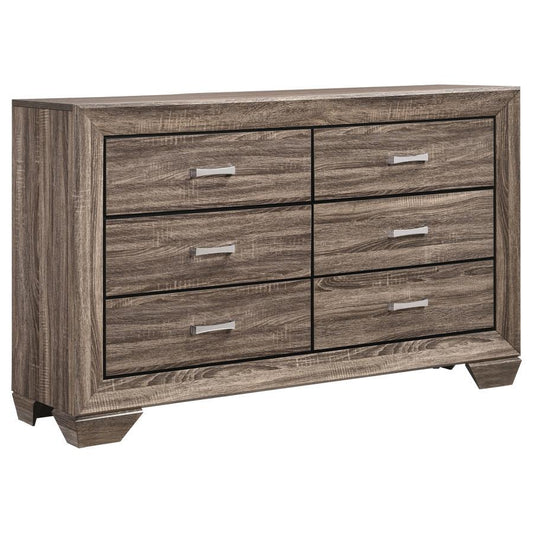 Kauffman - 6 - Drawer Dresser Dressers by CoasterEveryday - Walls Furniture & Mattress