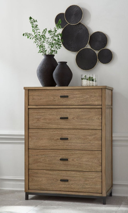 Tomtyn - Five Drawer Chest - Light Brown Accent Chests by Benchcraft® - Walls Furniture & Mattress
