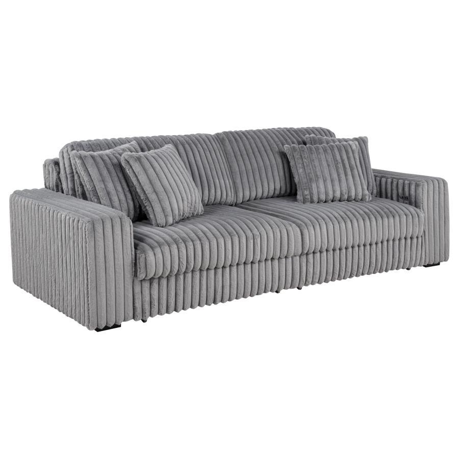 Jacana - Corduroy Upholstered Dual Power Chaise Sofa Reclining Sectionals by Coaster Fine Furniture - Walls Furniture & Mattress