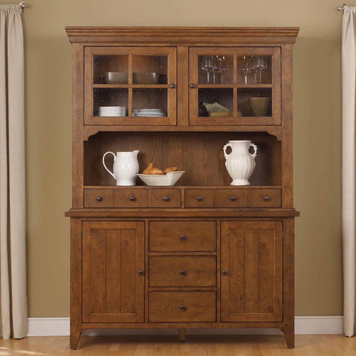 Hearthstone Ridge - Hutch & Buffet - Light Brown Hutches & Buffets by Liberty Furniture - Walls Furniture & Mattress