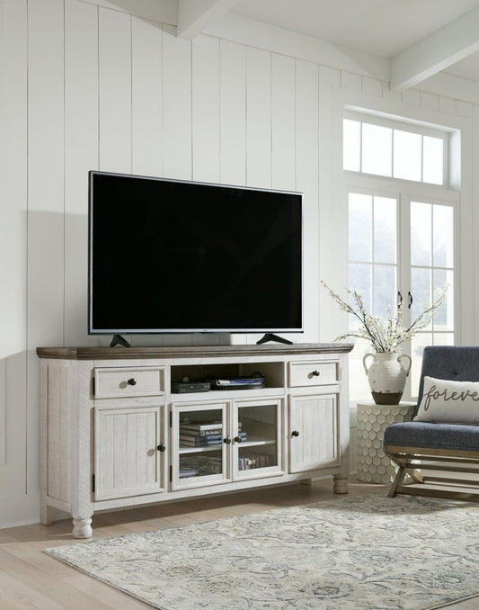 Havalance - Extra Large TV Stand - 4 Doors - Brown / Beige TV Stands by Signature Design by Ashley® - Walls Furniture & Mattress