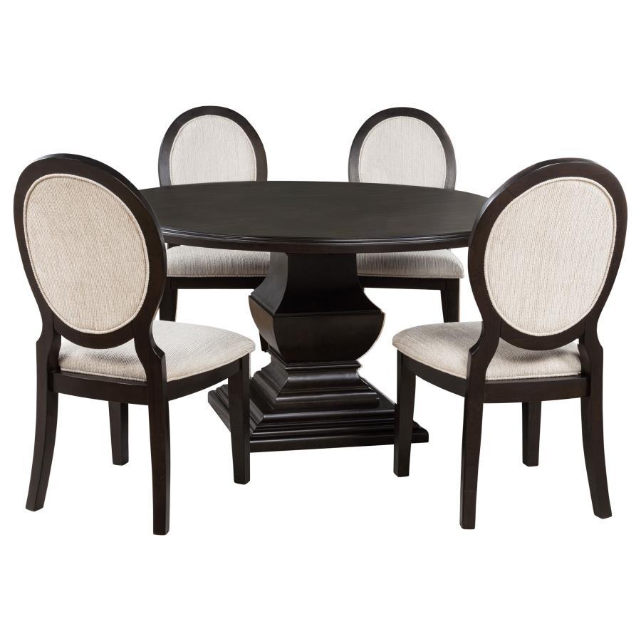 Twyla - Round Wood Dining Room Table Set 5 Piece Dining Room Sets by Coaster Fine Furniture - Walls Furniture & Mattress