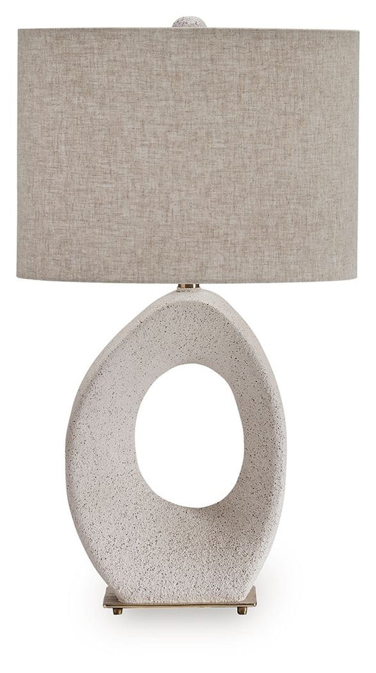 Trentlen - Cream / Gold Finish - Paper Table Lamp Table Lamps by Signature Design by Ashley® - Walls Furniture & Mattress