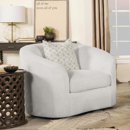 Rainn - Boucle Upholstered Sloped Arm Accent Chair - Latte Arm Chairs by CoasterEssence - Walls Furniture & Mattress