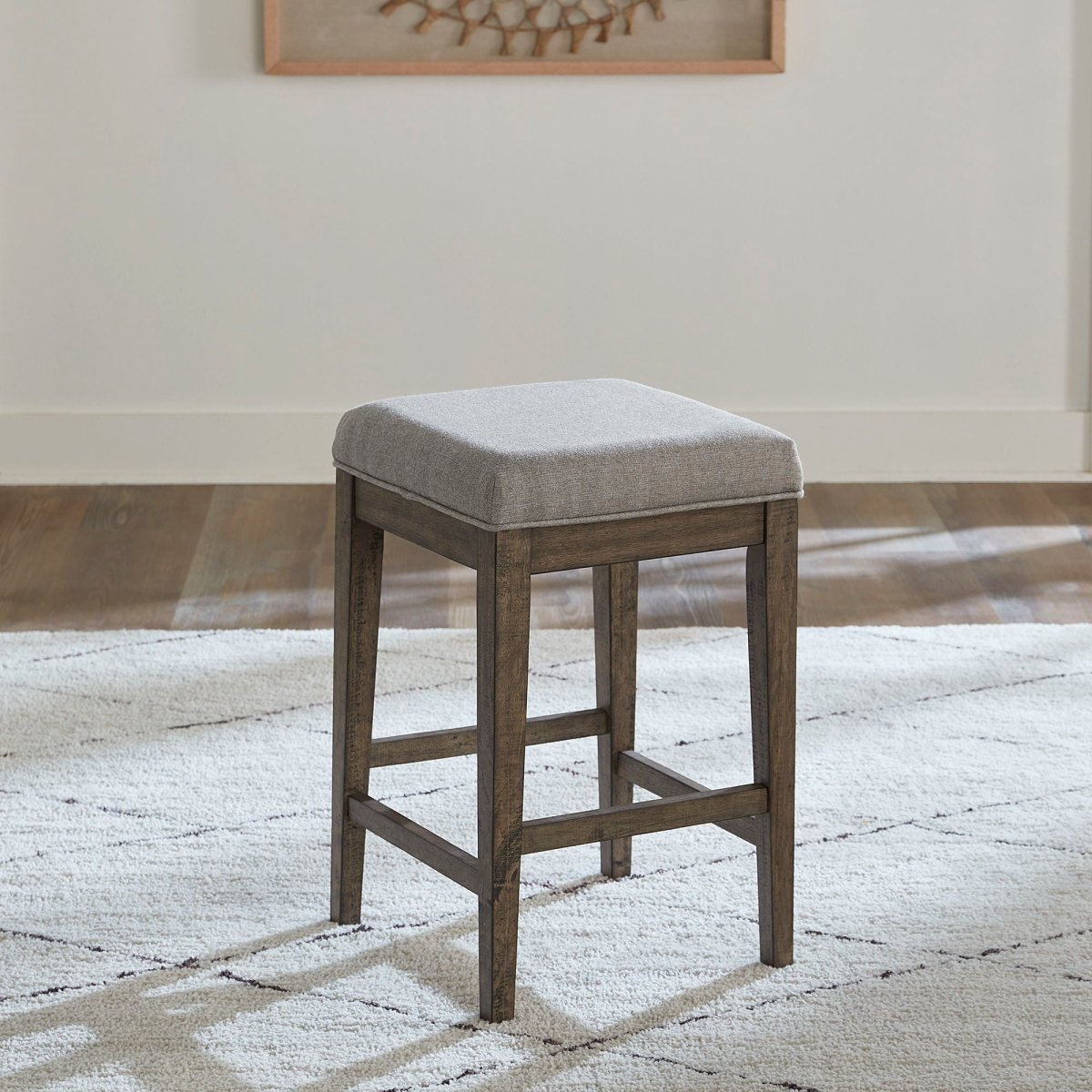 Arrowcreek - Upholstered Console Stool - Dark Brown Counter Height (24" - 27") by Liberty Furniture - Walls Furniture & Mattress