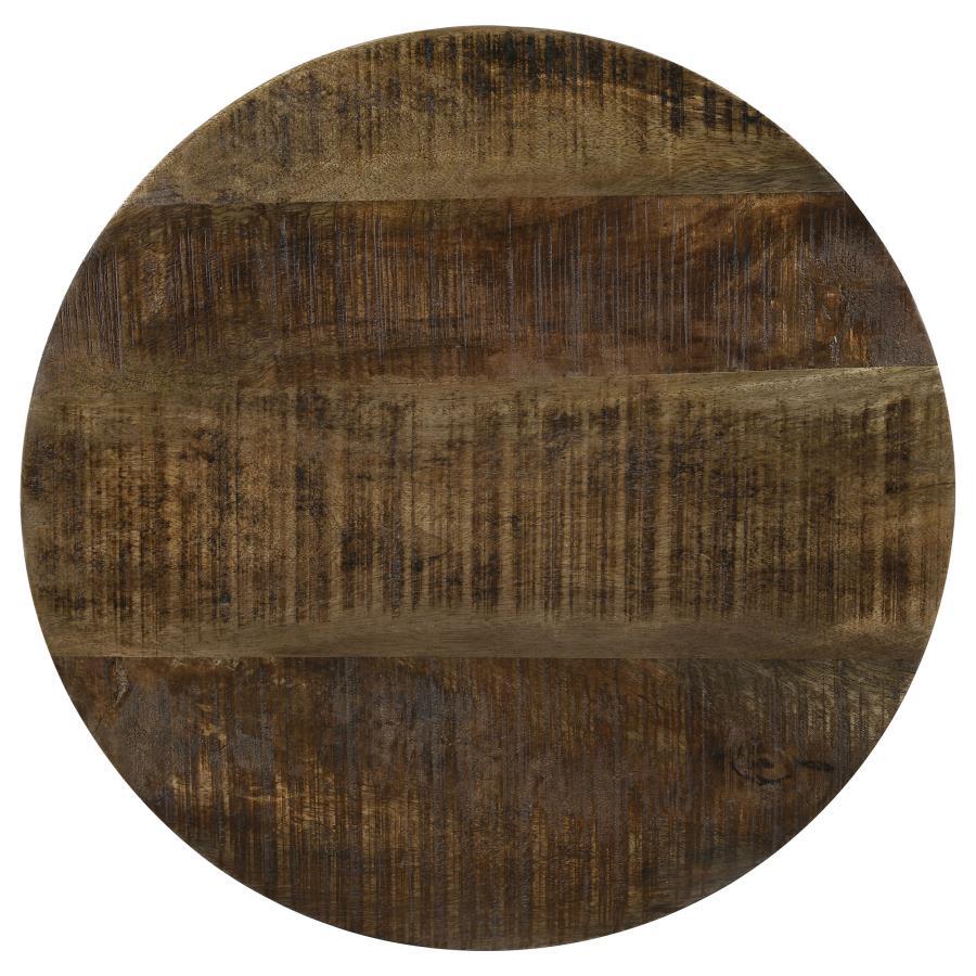 Aurora - Round Drum Base Accent Side Table - Natural And Black Side Tables by CoasterEssence - Walls Furniture & Mattress