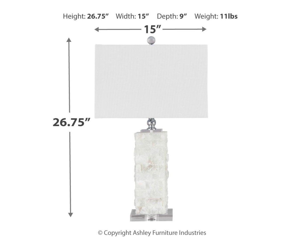 Malise - Alabaster Table Lamp - White Table Lamps by Signature Design by Ashley® - Walls Furniture & Mattress