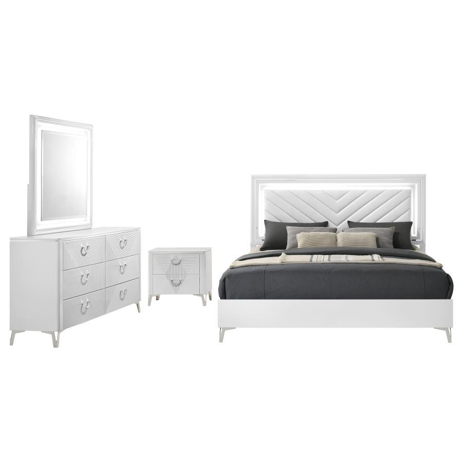 Cassia - LED Bedroom Set 4 Piece Bedroom Sets by Coaster Fine Furniture - Walls Furniture & Mattress