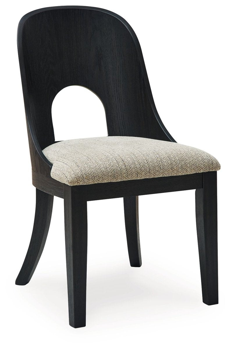 Rowanbeck - Dining Upholstered Side Chair (Set of 2) - Gray / Black Chair Sets by Signature Design by Ashley® - Walls Furniture & Mattress