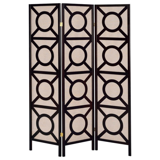 Vulcan - 3 Panel Room Divider Folding Shoji Screen - Cappuccino
